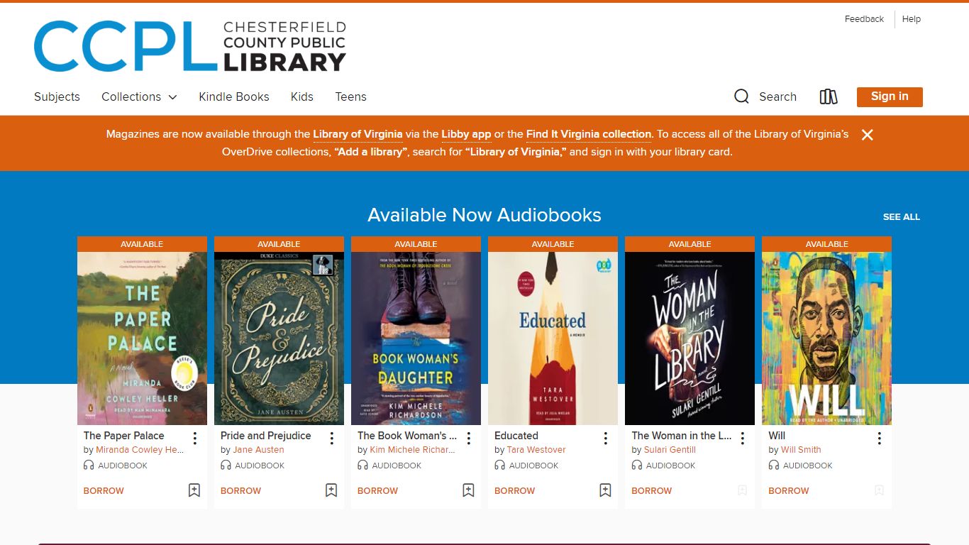 Chesterfield County Public Library - OverDrive